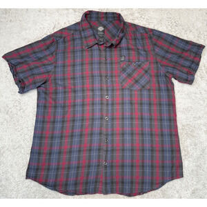 Harley Davidson Red Black Blue Plaid Cotton Short Sleeve Shirt Mens Size XXL